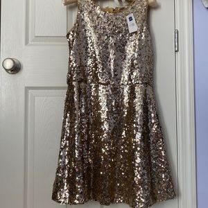 Gold sequin dress